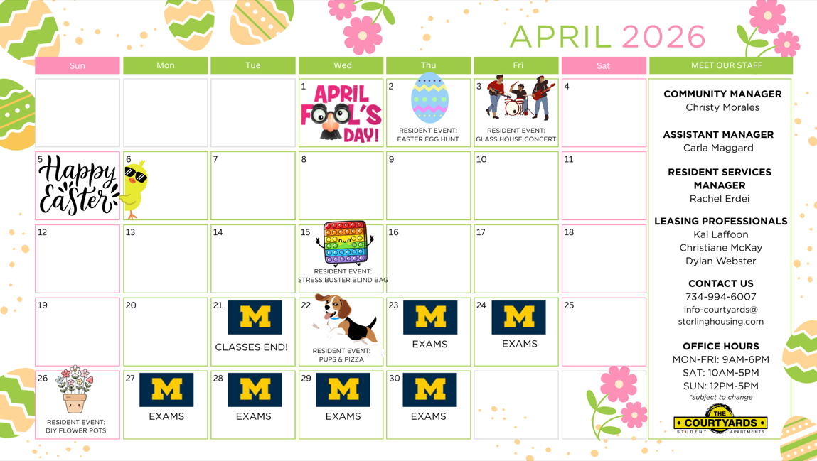 April events in Ann Arbor Michigan